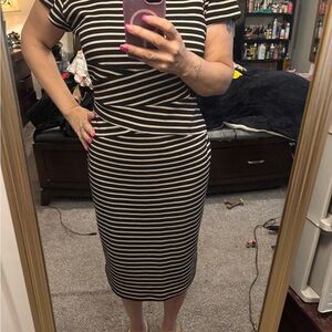 Black and White Striped Dress